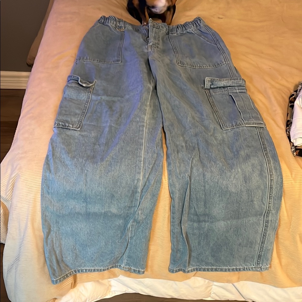 Forever 21 Blue Wide Leg Jeans